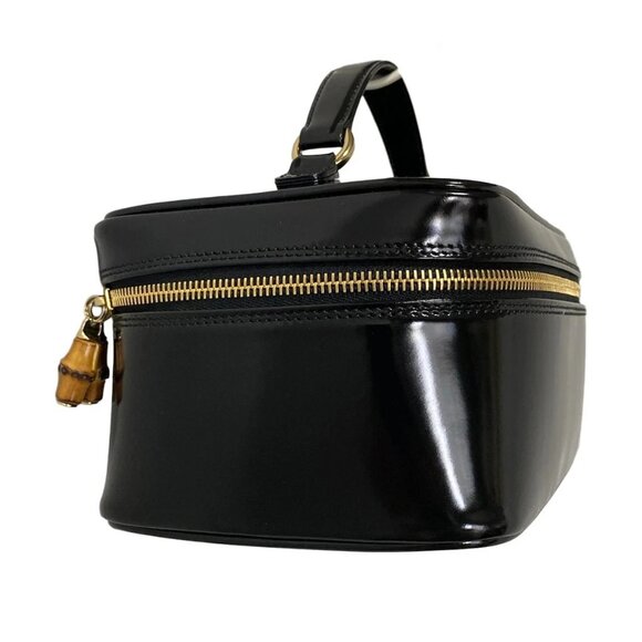 GUCCI Bamboo Black Leather Vanity Bag bran190-101725 - Picture 2 of 6